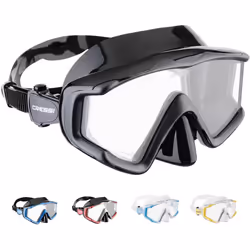 CRESSI Liberty Triside Mask - Panoramic 3 Glass Mask for Diving and Snorkelling, Black/Graphite, One Size, Unisex Adult