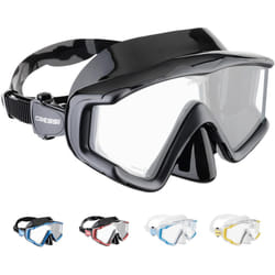 CRESSI Liberty Triside Mask - Panoramic 3 Glass Mask for Diving and Snorkelling, Black/Graphite, One Size, Unisex Adult