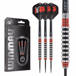 WINMAU Advance 500 Series Tungsten Red 24 Gram Steeltip Darts Set with Flights and Shafts (Stems)