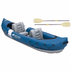 Sevylor Tahaa Kayak Incl. Paddle, Inflatable Canoe for 2 persons, Inflatable Boat, Paddle Boat with Robust PVC Shell, Straps ...