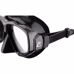 CRESSI Big Eyes Mask Black/Black 380 UV Bluee/Orange Lenses - Single Big Eyes Mask for Diving and Snorkelling, Black/Black 380 UV Bluee/Orange Lenses,