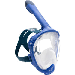 CRESSI Java Full Face Mask Blue/Blue Navy L/XL-Unisex Full Face Snorkel Mask, Ultra Clear Anti Fog Lens, 100% Silicone, Snorkel Dry with Safety