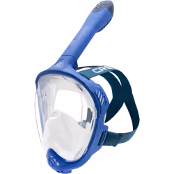 CRESSI Java Full Face Mask Blue/Blue Navy L/XL-Unisex Full Face Snorkel Mask, Ultra Clear Anti Fog Lens, 100% Silicone, Snorkel Dry with Safety