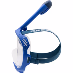CRESSI Java Full Face Mask Blue/Blue Navy L/XL-Unisex Full Face Snorkel Mask, Ultra Clear Anti Fog Lens, 100% Silicone, Snorkel Dry with Safety