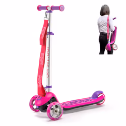 Trunki Folding 3 Wheel Kids Scooter for Girls with Tow and Carry Strap and Storage bag | Adjustable Handle Bar Height | Large ...