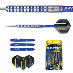 WINMAU Darts Sub-Zero 24g Professional Steeltip Tungsten Darts Set with Flights and Shafts (Dart Stems)