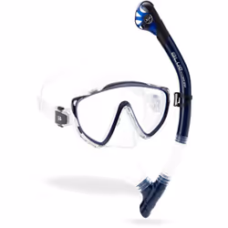 CRESSI Tino & Scilla Clear/Blue Navy - Adult Combo Set Tino Snorkeling Mask and Snorkel Scilla, Clear/Blue Navy, One Size