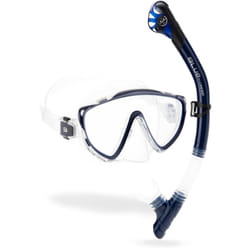 CRESSI Tino & Scilla Clear/Blue Navy - Adult Combo Set Tino Snorkeling Mask and Snorkel Scilla, Clear/Blue Navy, One Size