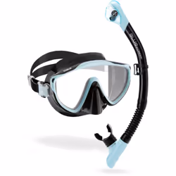 CRESSI Adult Wide View Single Lens Comfortable Snorkeling Mask & Dry Snorkel - Tino & Scilla: Designed in Italy