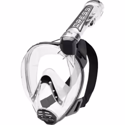 Cressi Duke Full Face Snorkel Dry Mask - Available in Standard Version or with Action Cam Holder, Adult Unisex,Clear/Black,M/ ...