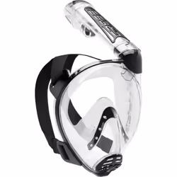 Cressi Duke Full Face Snorkel Dry Mask - Available in Standard Version or with Action Cam Holder, Adult Unisex,Clear/Black,M/L