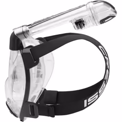 Cressi Duke Full Face Snorkel Dry Mask - Available in Standard Version or with Action Cam Holder, Adult Unisex,Clear/Black,M/L