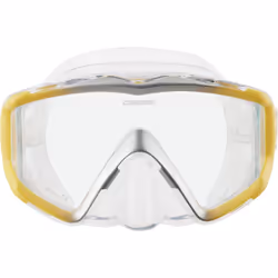 CRESSI Liberty Triside Mask - Panoramic 3 Glass Mask for Diving and Snorkelling, Clear/Yellow Silver, One Size, Unisex Adult