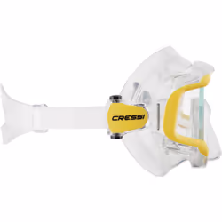 CRESSI Liberty Triside Mask - Panoramic 3 Glass Mask for Diving and Snorkelling, Clear/Yellow Silver, One Size, Unisex Adult