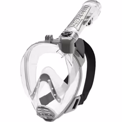 Cressi Duke Full Face Snorkel Dry Mask - Available in Standard Version or with Action Cam Holder, Adult Unisex, Clear/Silver, ...