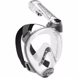 Cressi Duke Full Face Snorkel Dry Mask - Available in Standard Version or with Action Cam Holder, Adult Unisex, Clear/Silver, M/L