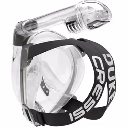 Cressi Duke Full Face Snorkel Dry Mask - Available in Standard Version or with Action Cam Holder, Adult Unisex, Clear/Silver, M/L