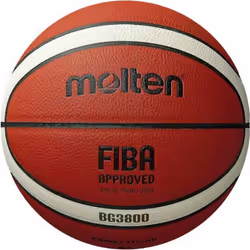 Molten BG3800 Basketball, Indoor, FIBA Approved, Composite Leather, Size 6, Orange/Ivory, Suitable For Boys age 12, 13, 14 an ...