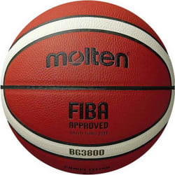 Molten BG3800 Basketball, Indoor, FIBA Approved, Composite Leather, Size 6, Orange/Ivory, Suitable For Boys age 12, 13, 14 and Girls age 14 & Adult