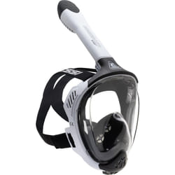 CRESSI Java Full Face Mask White/Black L/XL-Unisex Full Face Snorkel Mask, Ultra Clear Anti Fog Lens, 100% Silicone, Snorkel Dry with Safety Valves,