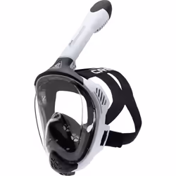 CRESSI Java Full Face Mask White/Black L/XL-Unisex Full Face Snorkel Mask, Ultra Clear Anti Fog Lens, 100% Silicone, Snorkel Dry with Safety Valves,