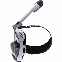 CRESSI Java Full Face Mask White/Black L/XL-Unisex Full Face Snorkel Mask, Ultra Clear Anti Fog Lens, 100% Silicone, Snorkel Dry with Safety Valves,