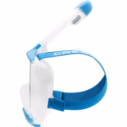 CRESSI Java Full Face Mask Clear/Blue S/M-Unisex Full Face Snorkel Mask, Ultra Clear Anti Fog Lens, 100% Silicone, Snorkel Dry with Safety Valves,