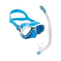 Cressi Marea Vip Jr, New Premium Colorama Snorkeling Set 7/13 Years (Made in Italy),Blue/White/Transparent