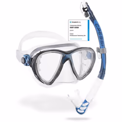 Cressi Big Eyes Evo Alpha Ultra Dry snorkel set snorkel set with snorkel and diving mask waterproof diving mask anti-fog anti ...