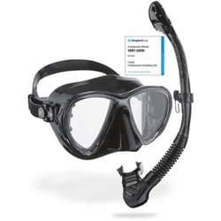 Cressi Big Eyes Evolution & Alpha Ultra Dry - Combo Diving Set Ideal for Snorkelling, Apnea and Diving - Adult Unisex, Black / Black
