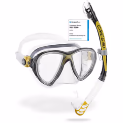 Cressi Big Eyes Evolution Plus Kappa Ultra Dry Combo Diving Set (Made in Italy), Clear/Yellow