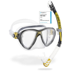 Cressi Big Eyes Evolution Plus Kappa Ultra Dry Combo Diving Set (Made in Italy), Clear/Yellow