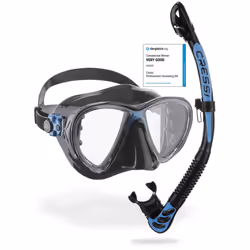 Cressi Unisex's C/Set Big Eyes Evolution+Alpha/UD Snorkeling/Diving Combo, Black/Blue, One Size
