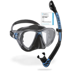 Cressi Unisex's C/Set Big Eyes Evolution+Alpha/UD Snorkeling/Diving Combo, Black/Blue, One Size