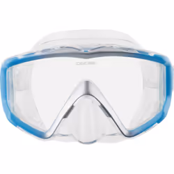 Cressi Liberty 3 Windows-Diving/Snorkeling Panorama Mask, Clear/Blue/Silver, Uni