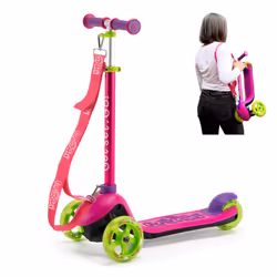 Trunki Folding 3 Wheel Kids Scooter for Girls with Tow and Carry Strap and Storage bag | Adjustable Handle Bar Height | Small ...