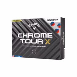 Callaway Golf Chrome Tour X Premium Golf Ball 2024, Blue/Red