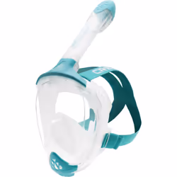 CRESSI Java Full Face Mask Clear/Aquamarine L/XL-Unisex Full Face Snorkel Mask, Ultra Clear Anti Fog Lens, 100% Silicone, Snorkel Dry with Safety