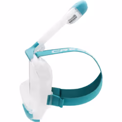 CRESSI Java Full Face Mask Clear/Aquamarine L/XL-Unisex Full Face Snorkel Mask, Ultra Clear Anti Fog Lens, 100% Silicone, Snorkel Dry with Safety