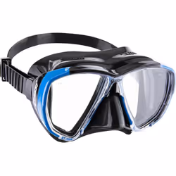 CRESSI Big Eyes+Alpha Ultra Dry Combo Black/Azure - Combo Set Mask + Snorkel UD for Diving and Snorkelling, Black/Azure, One Size, Adults