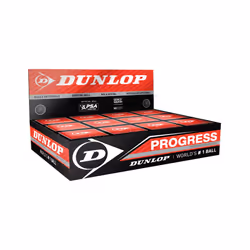 Dunlop Squash Balls Progress Red, 12 Balls, for Recreational and Hobby players - medium speed
