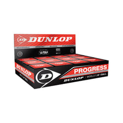 Dunlop Squash Balls Progress Red, 12 Balls, for Recreational and Hobby players - medium speed