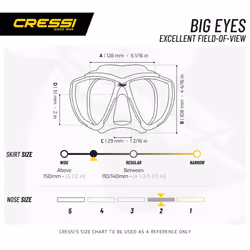 CRESSI Big Eyes+Alpha Ultra Dry Combo Black/Black - Combo Set Mask + Snorkel UD for Diving and Snorkelling, Black/Black, One Size, Adults
