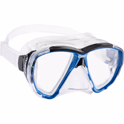 CRESSI Big Eyes+Alpha Ultra Dry Combo Clear/Azure - Combo Set Mask + Snorkel UD for Diving and Snorkelling, Transparent/Azure, One Size, Adults