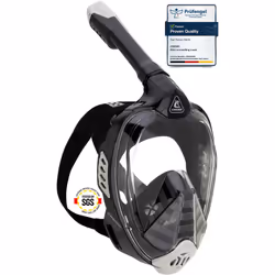 CRESSI Bali Full Face Mask Black/Grey S/M - Unisex Integral Snorkel Mask, Anti Fog Clear Lens, 100% Silicone, Dry Snorkel wit ...