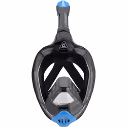 CRESSI Bali Full Face Mask Black/Blue S/M - Unisex Integral Snorkel Mask, Anti Fog Clear Lens, 100% Silicone, Dry Snorkel with Float Valve, Action Cam