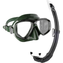 Cressi Perla & Mexico - Combo Set Mask Perla + Snorkel Mexico, Green/Black, One Size, Unisex Adult