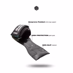 Professional Grips Lifting Straps with Wrist Hand Bandage for Fitness Bodybuilding Weight Lifting Strength Training Lifting Weights Training Gloves