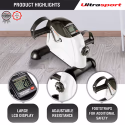 Ultrasport Mini Bike 100, Arm And Leg Trainer, Exercise Bike, Mini Bike, Movement Trainer, Ideal For Seniors, Quiet And Maintenance-Free, Max. User