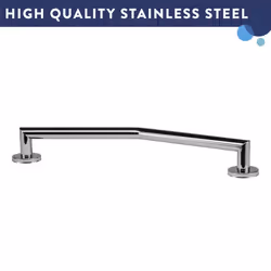 Croydex Modern Angled Safety Support Rail Stainless Steel Grab Bar for Bathroom, Chrome
